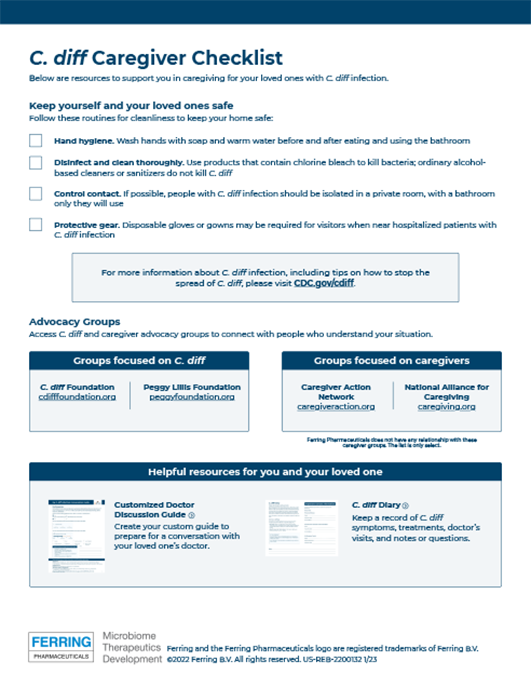 C-diff Caregiver Checklist