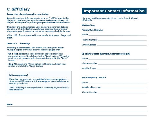 C-diff Patient Diary